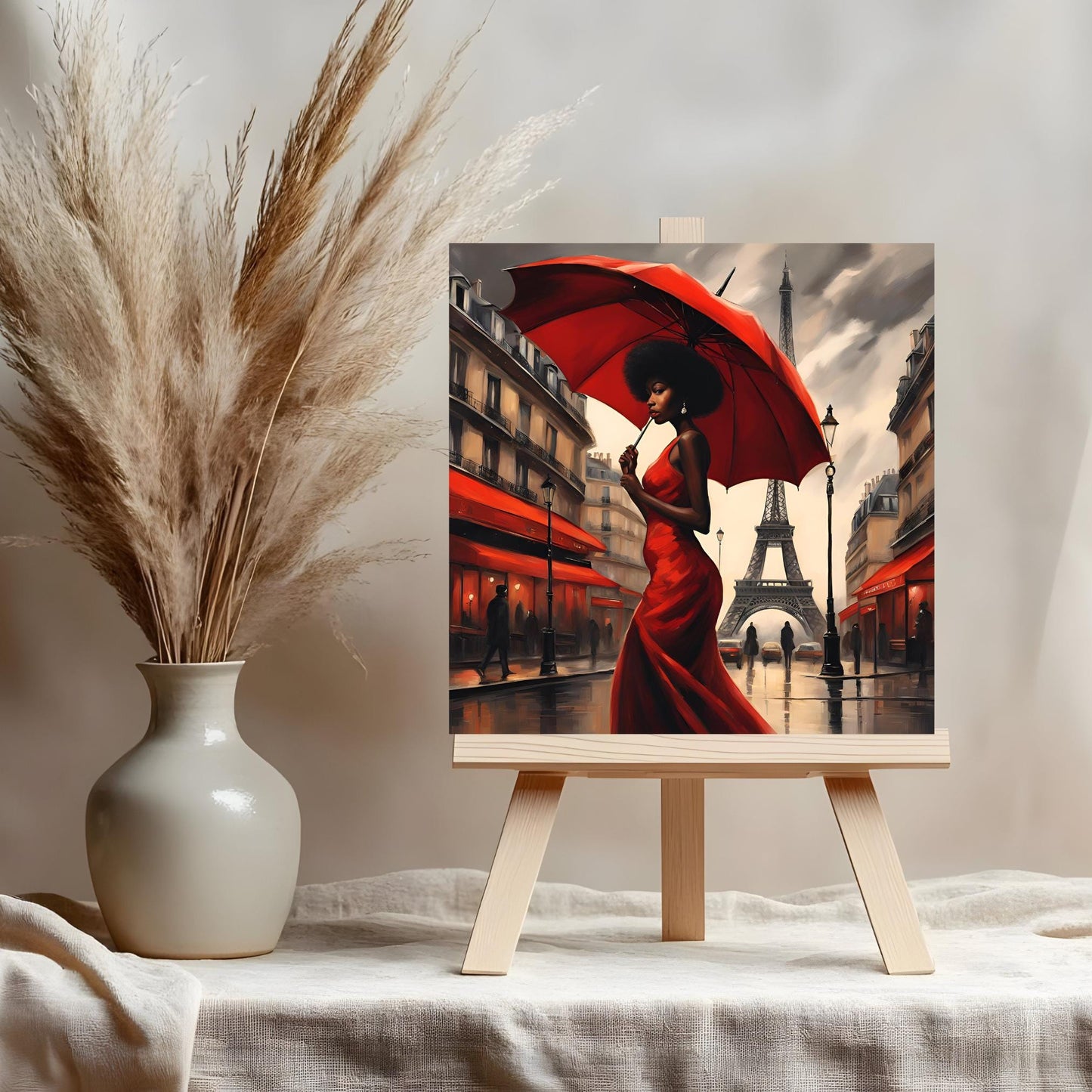 Black Woman Art Ceramic Tile, Trendy Wall Art Black Girl Art, Black Woman Wall Art, African American Woman Art, About Last Night in Paris