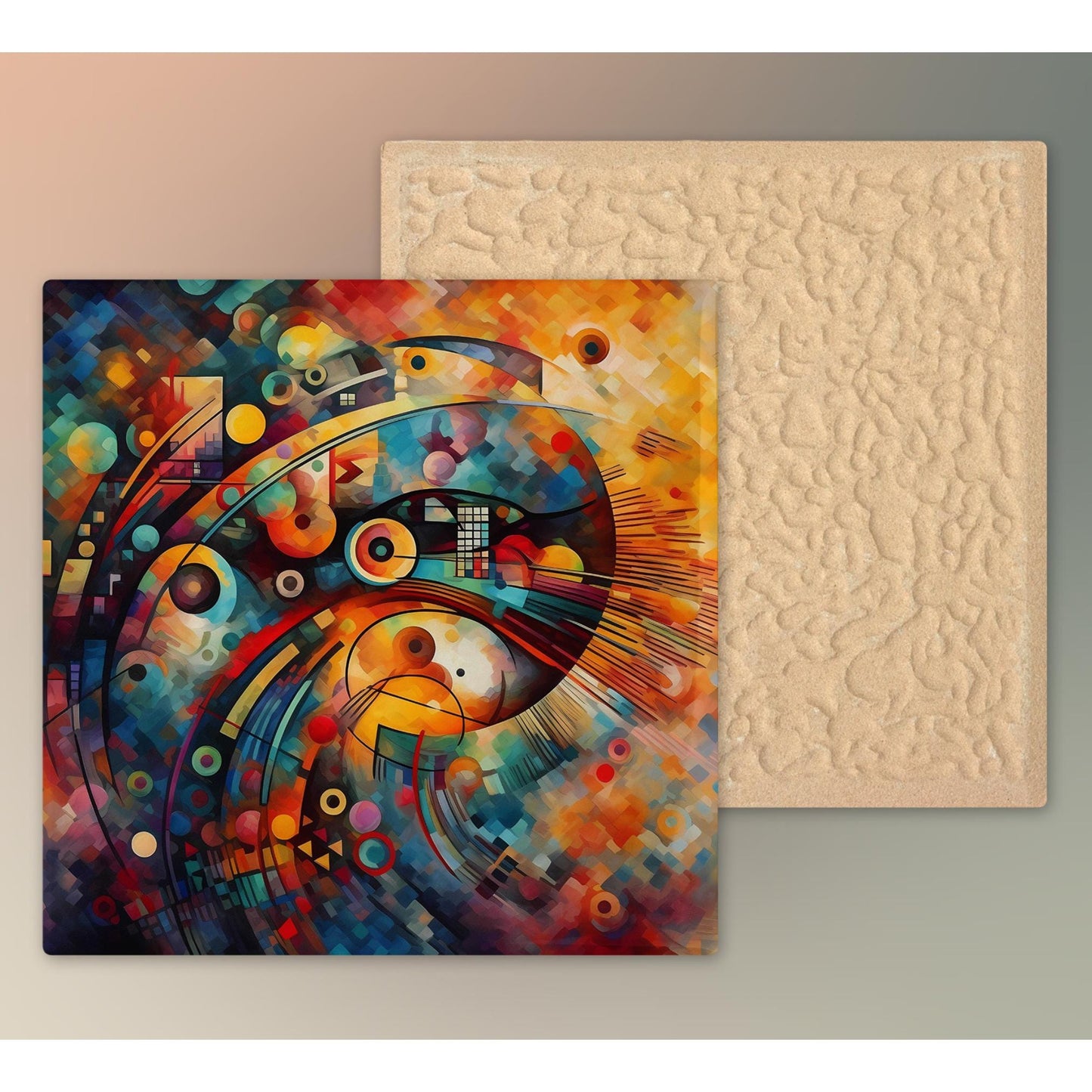 Modern Art Ceramic Tile, Abstract Wall Hanging Art for Unique Home Decor, Perfect Gift for Art Lovers