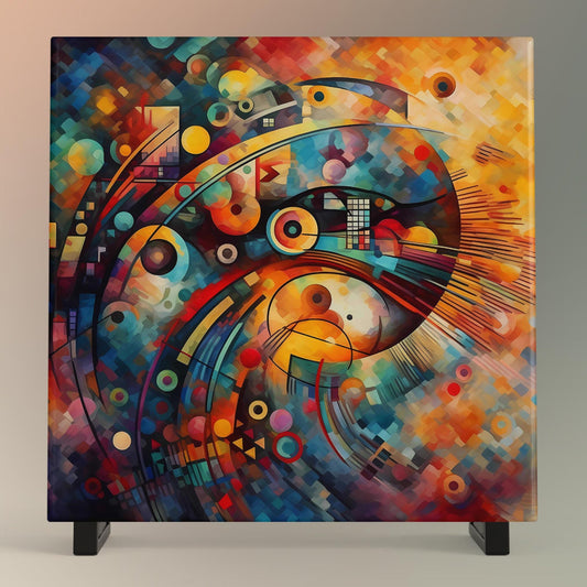 Modern Art Ceramic Tile, Abstract Wall Hanging Art for Unique Home Decor, Perfect Gift for Art Lovers