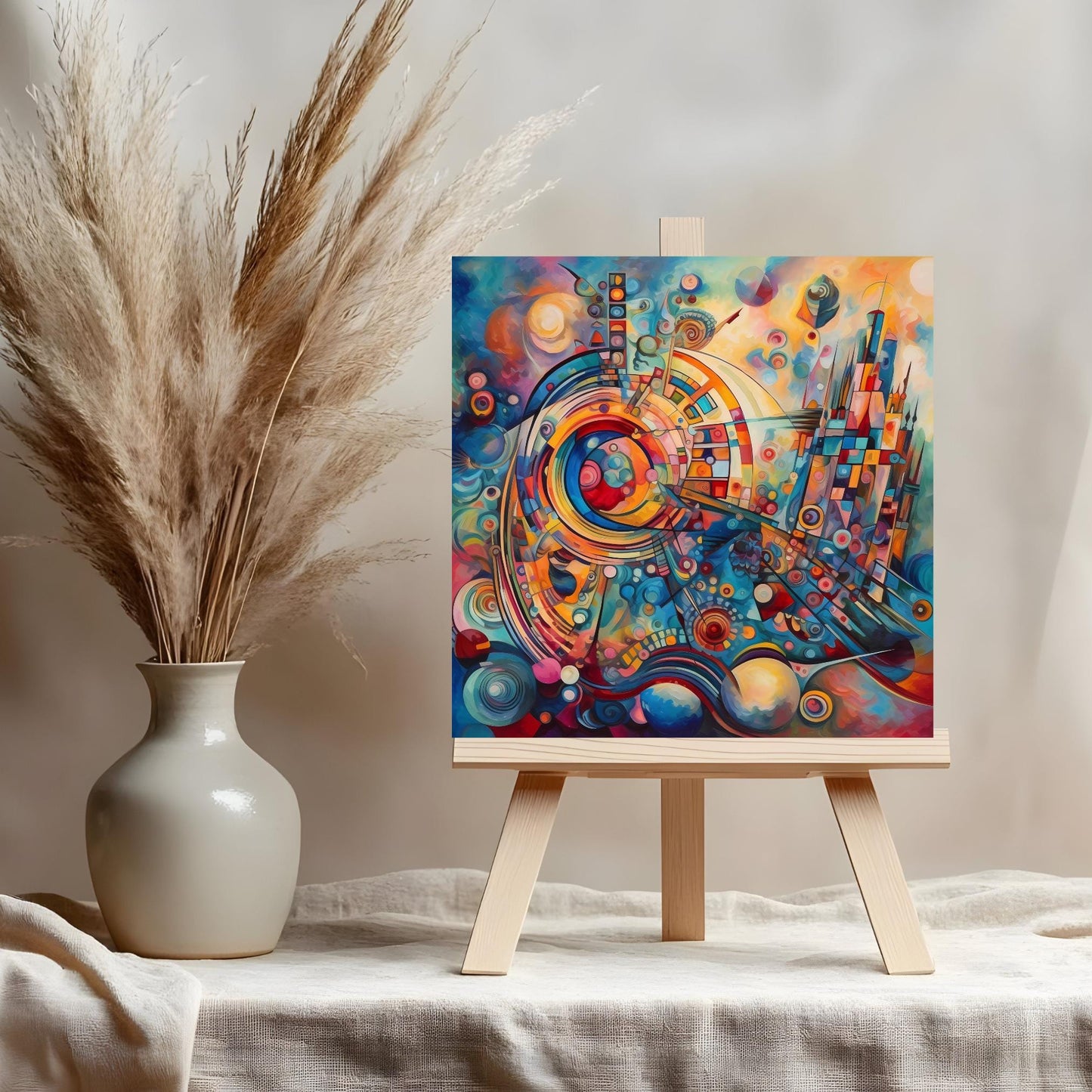 Abstract Art Ceramic Tile, Contemporary Wall Hanging for Unique Home Decor, Perfect Gift for Art Enthusiasts