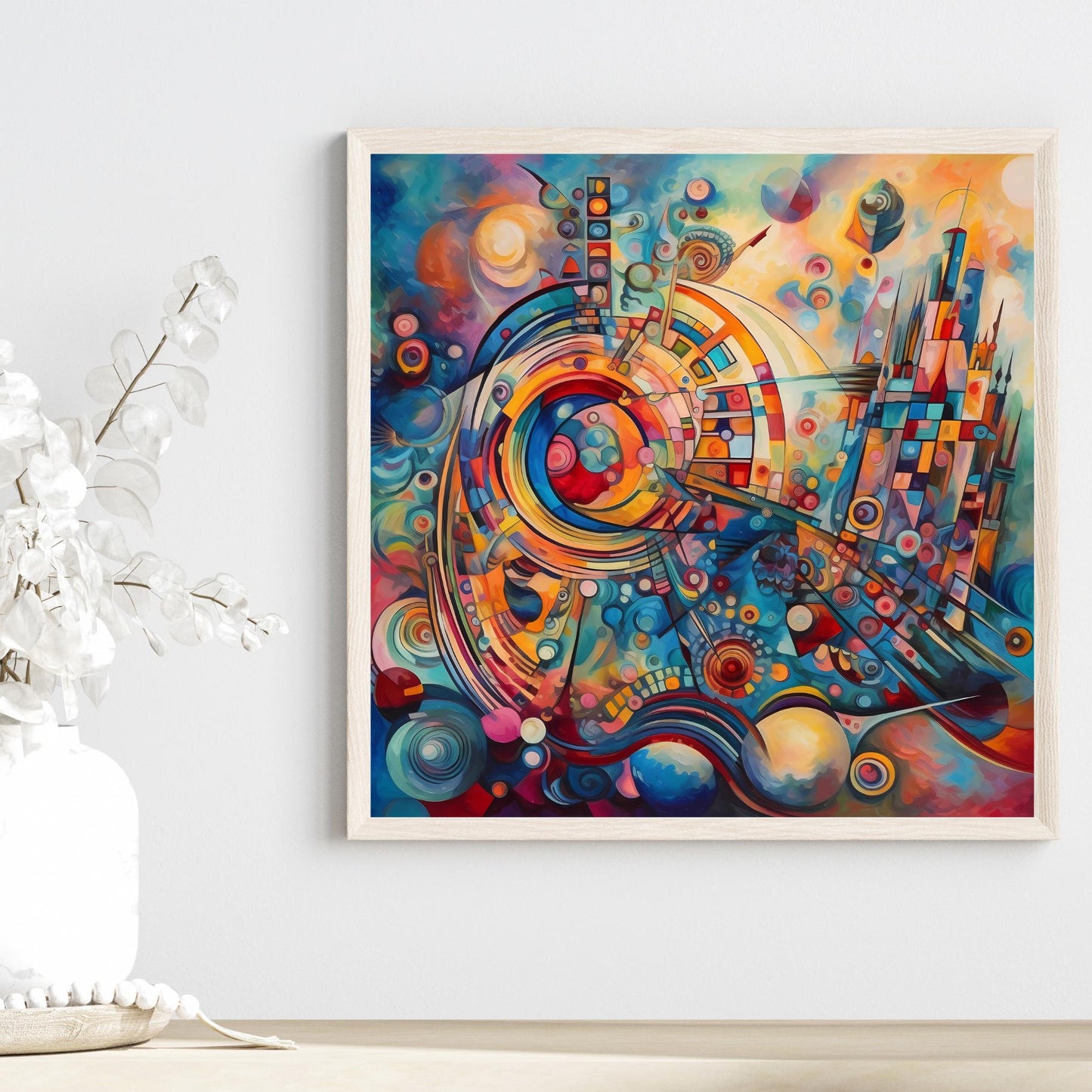 Abstract Art Ceramic Tile, Contemporary Wall Hanging for Unique Home Decor, Perfect Gift for Art Enthusiasts