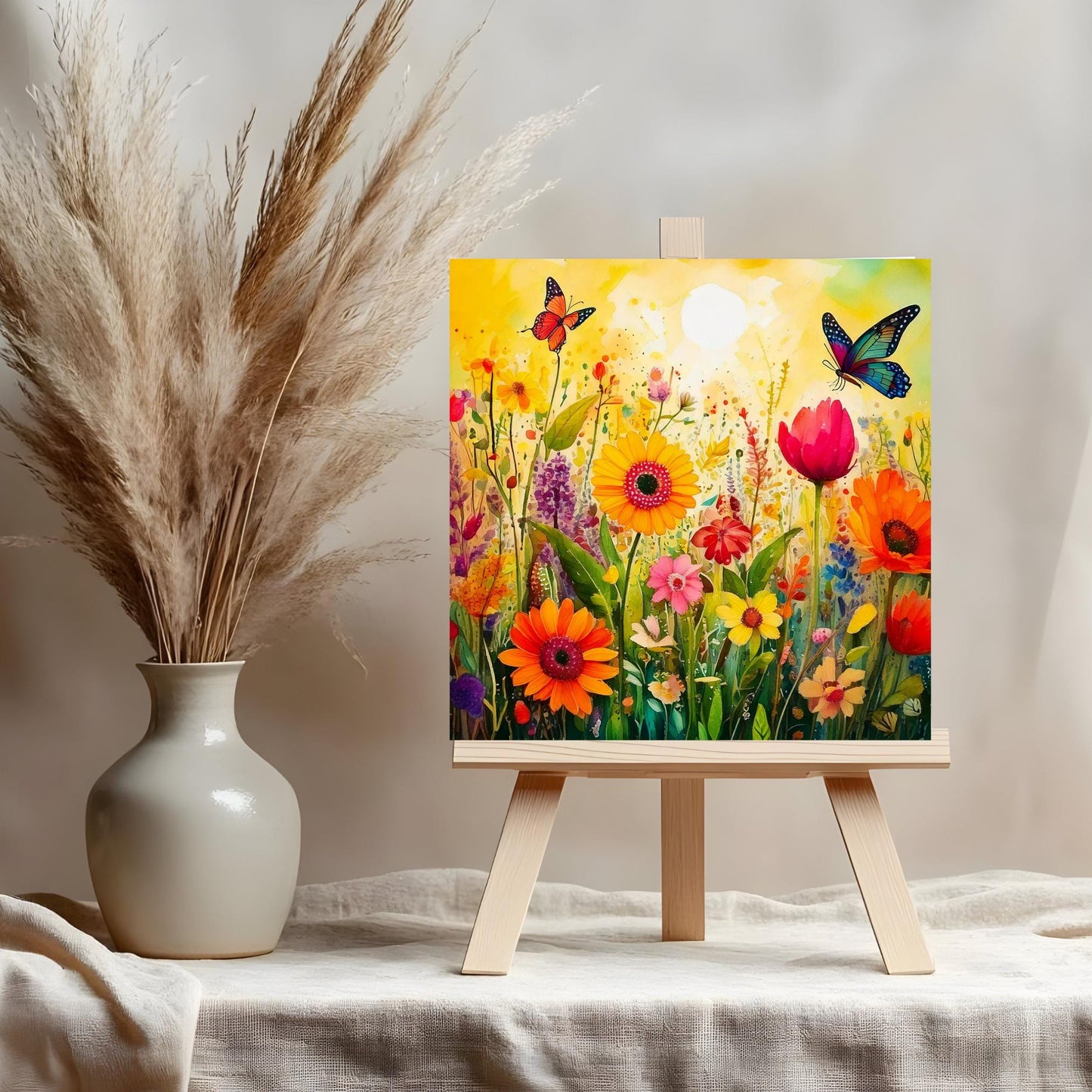 Wildflowers Botanical Ceramic Art Tile | Wall Decor | Spring Home Decor | Floral Art | Whimsical Flowers | Wall Tile | Gift for Mom