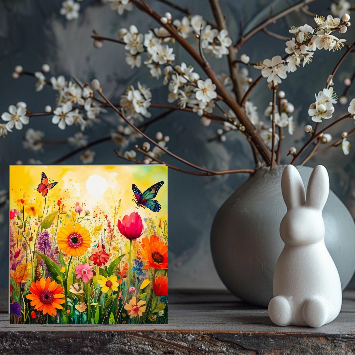 Wildflower Butterfly Garden Ceramic Art Tile | Wall Decor | Spring Home Decor | Floral Art | Whimsical Flowers | Wall Tile | Gift for Mom