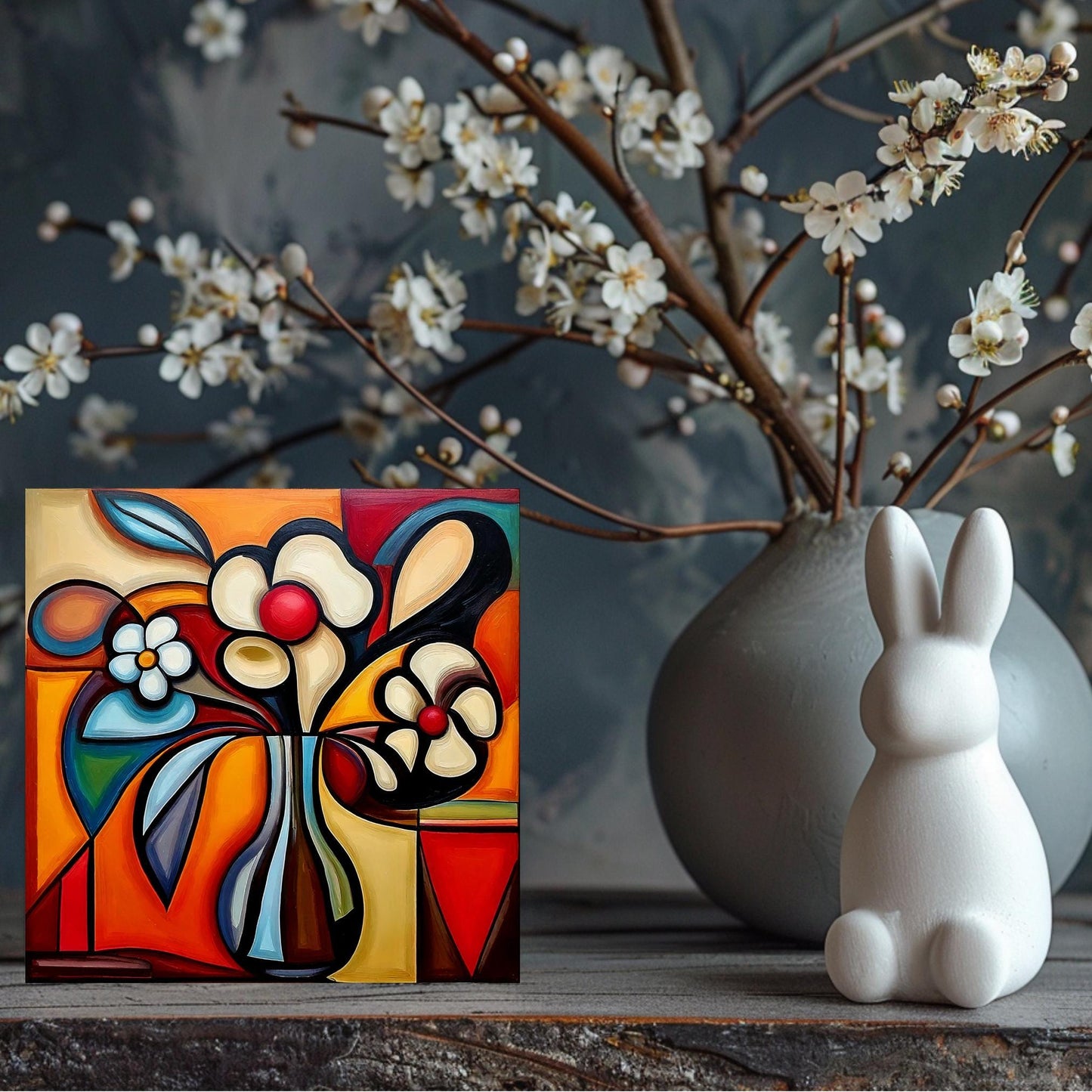 Ceramic Tile Art- Picasso Inspired Art -  Vibrant Abstract Wall Decor - Home Decor Accent Piece - Ideal Gift for Housewarming or Art Lover