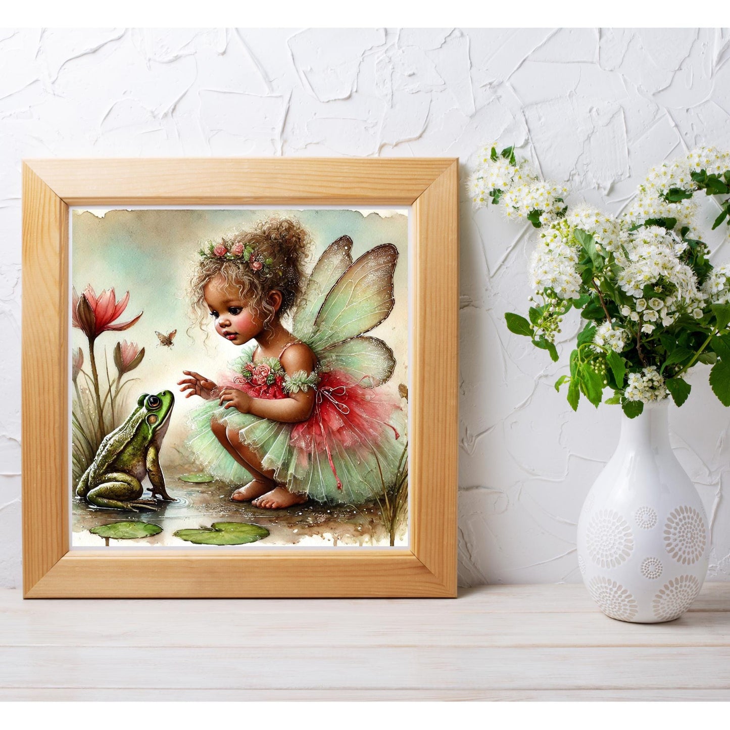Adorable Fairy Princess Ceramic Tile | Whimsical Nursery Decor for Children's Room | Perfect Baby Shower Gift