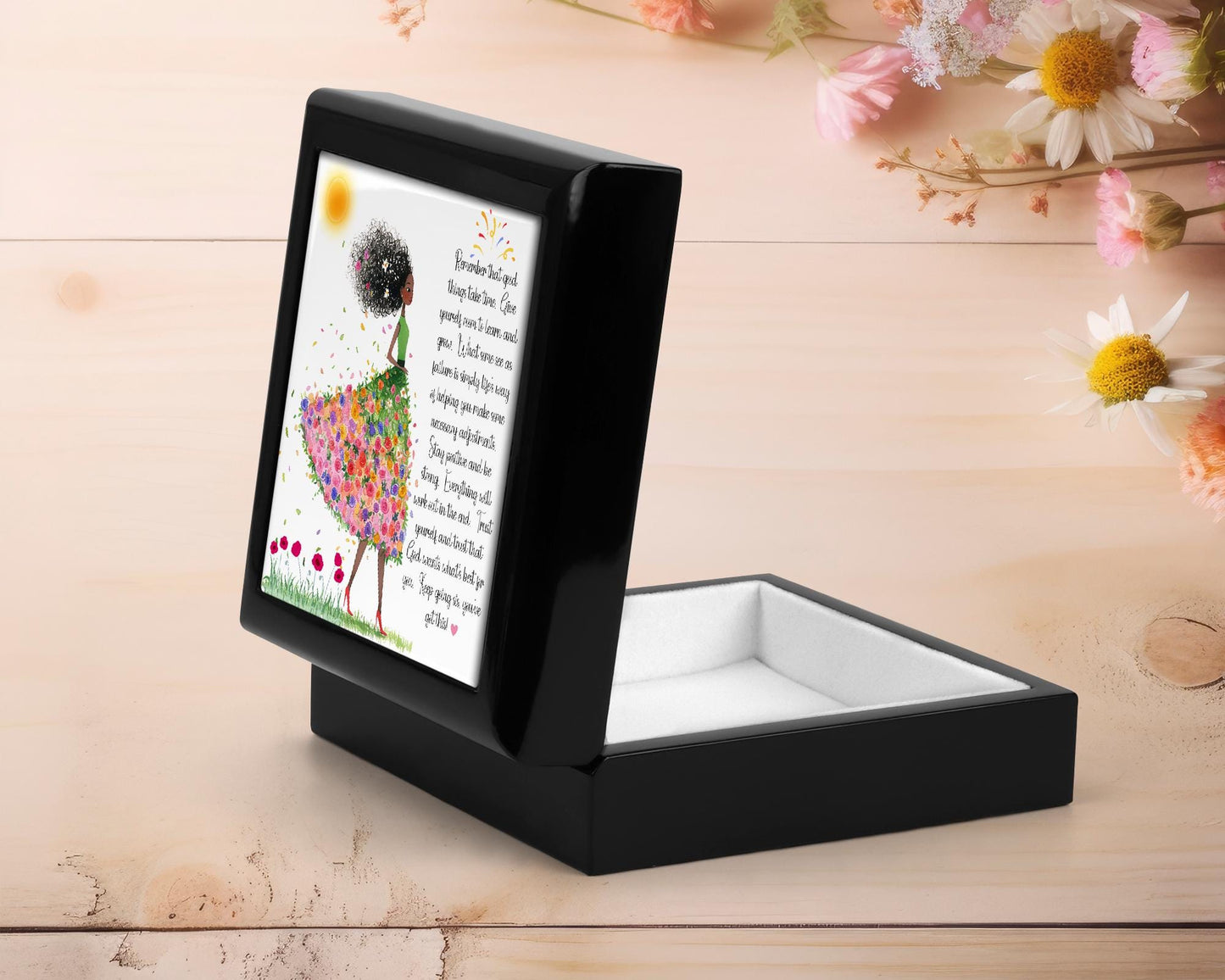 Remember Good Things Take Time Memory Box, Custom Keepsake Jewelry Organizer, Ideal Self-Care Gift for Women, Mother's Day Gift, Jewelry Box
