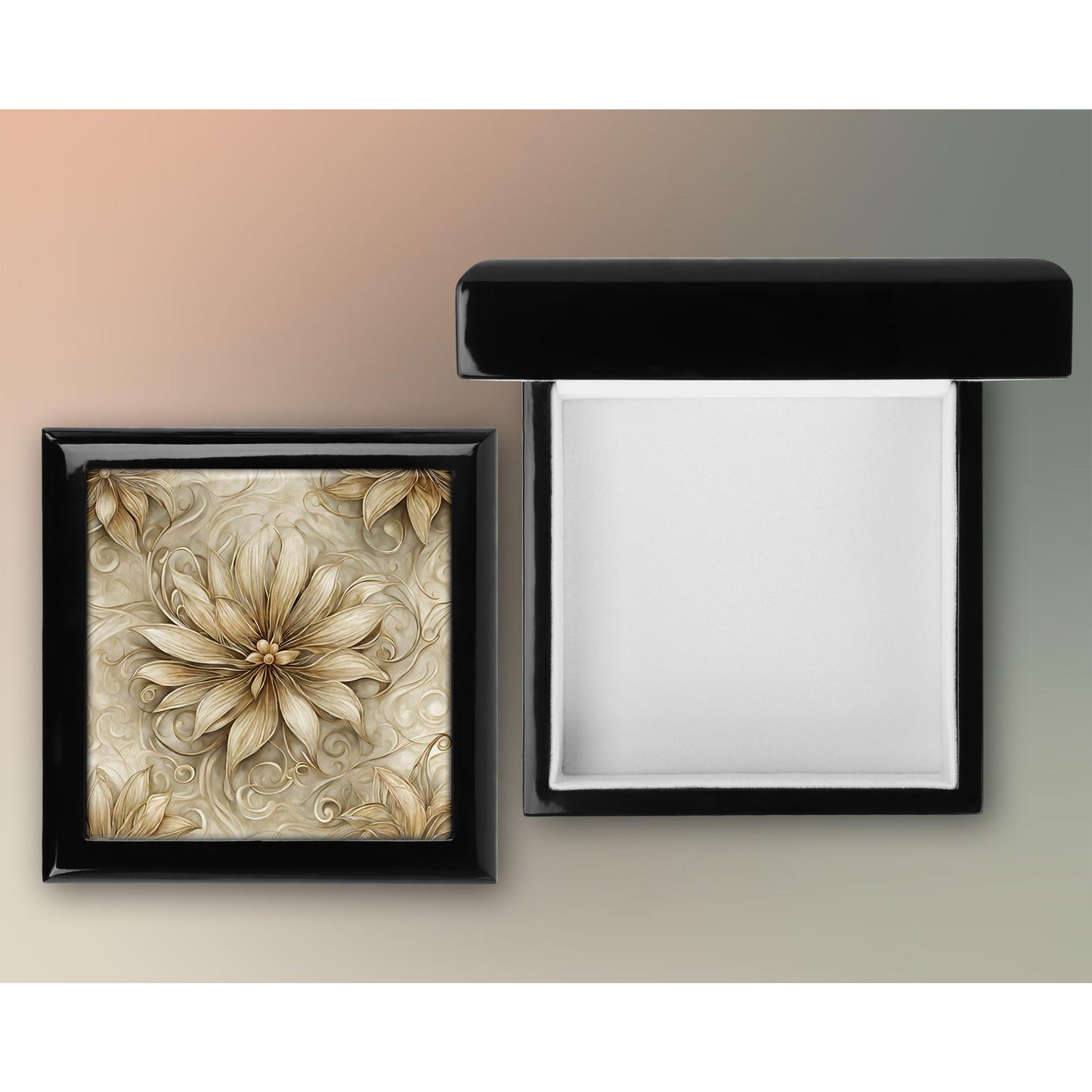 Floral Art Jewelry Box, Elegant Custom Keepsake Organizer for Memories, Ideal Mother's Day Gift