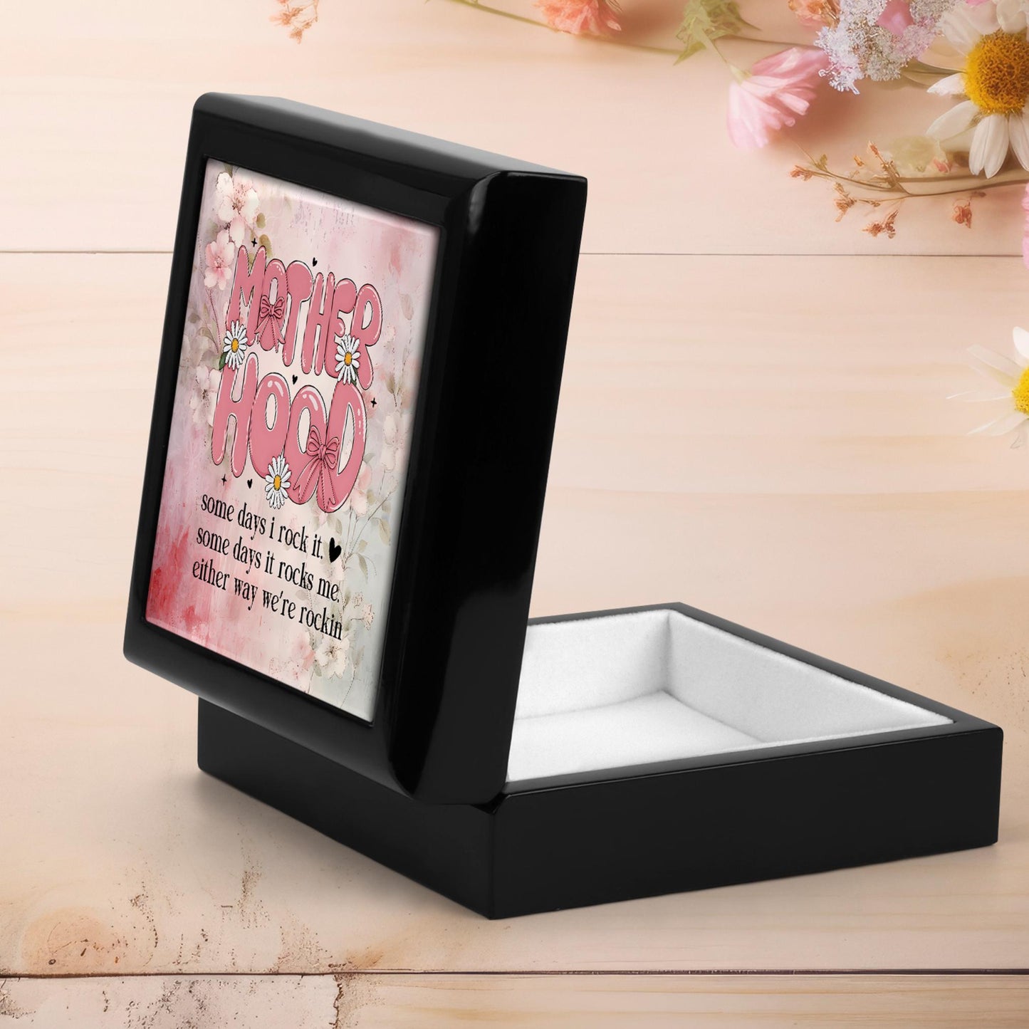 Mother Hood Custom Memory Organizer, Cherished Keepsake Box for Special Moments, Jewelry Box, Great Mother's Day Gift, Ceramic Tile Option