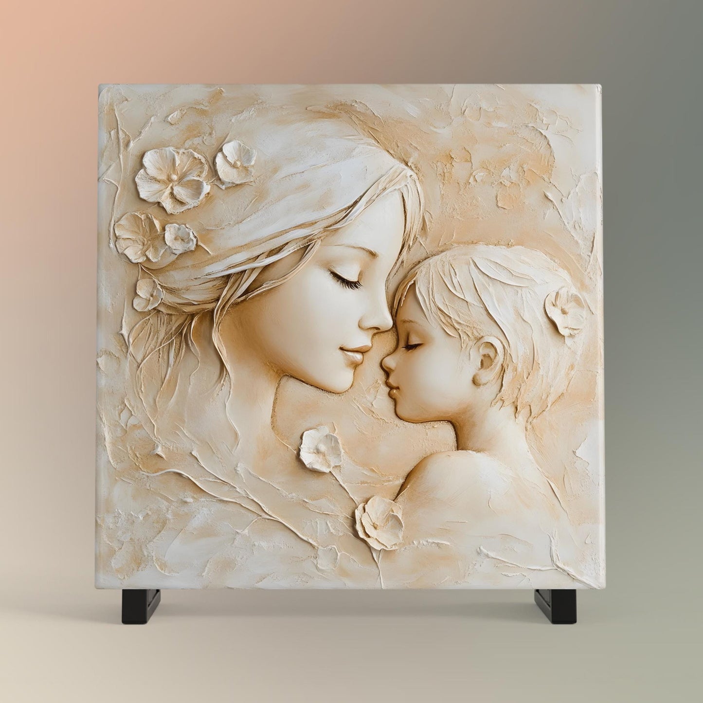 Mother's Day Keepsake Box, Elegant Ceramic Art Tile Memory Box, Ideal Gift for Her, Mother and Child, Ceramic Tile Option