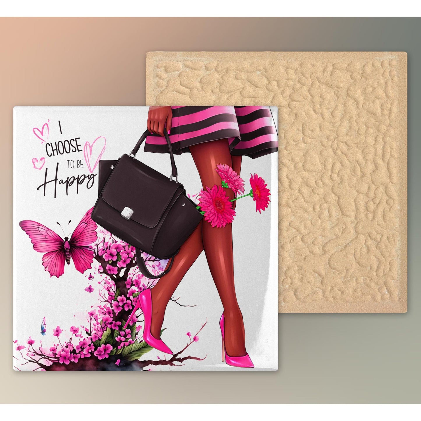 African American Keepsake Box, Beautiful Black Woman Art Tile Memory Box, Perfect for Storing Treasures, Gift for Her, Ceramic Tile Option