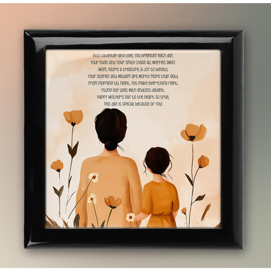 Custom Mom Gift, Cherished Keepsake Box for Special Moments, Jewelry Box, Great Mother's Day Gift, Ceramic Tile Option