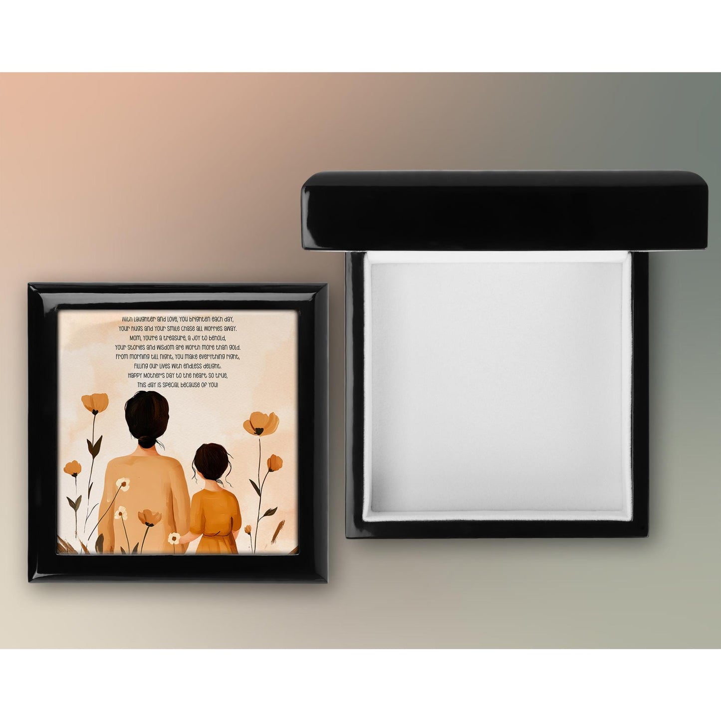 Custom Mom Gift, Cherished Keepsake Box for Special Moments, Jewelry Box, Great Mother's Day Gift, Ceramic Tile Option