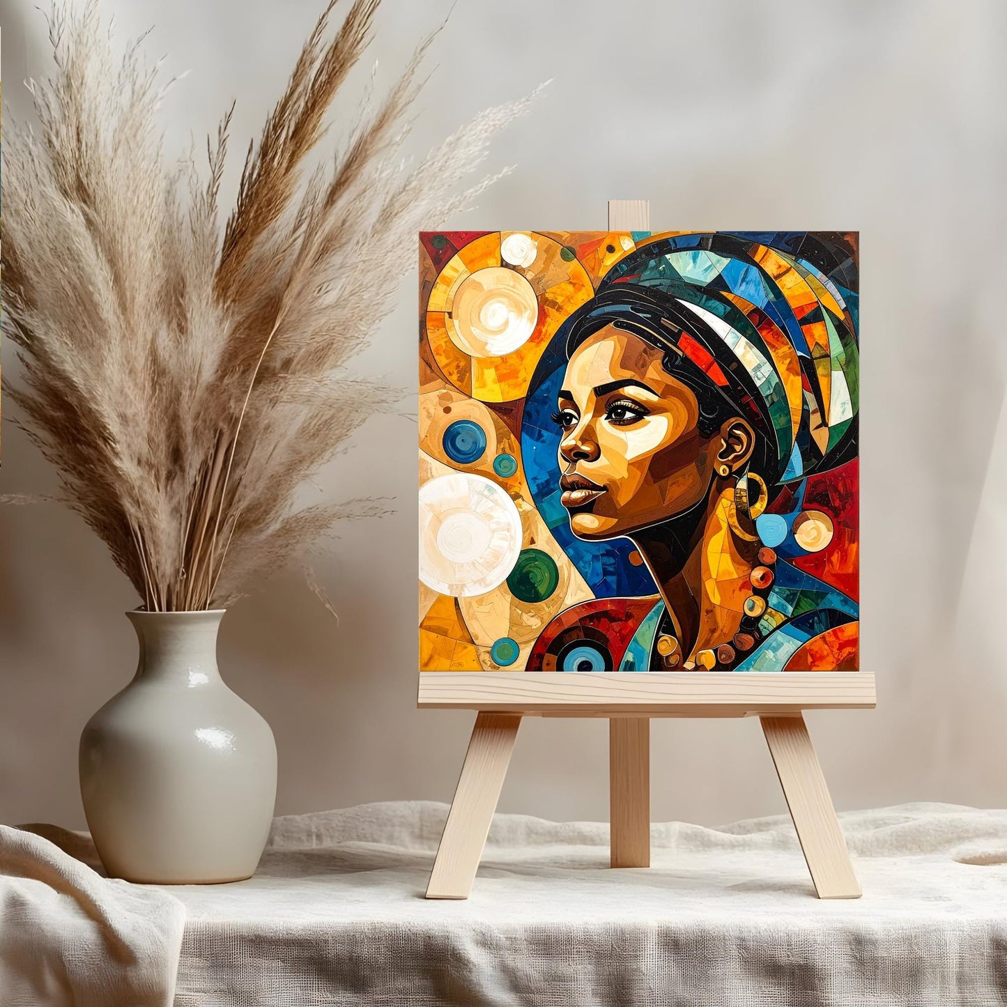 Black Woman Portrait Ceramic Tile, Trendy Wall Art Black Girl Art, Black Woman Wall Art, Black Girl Poster Art, African American Art