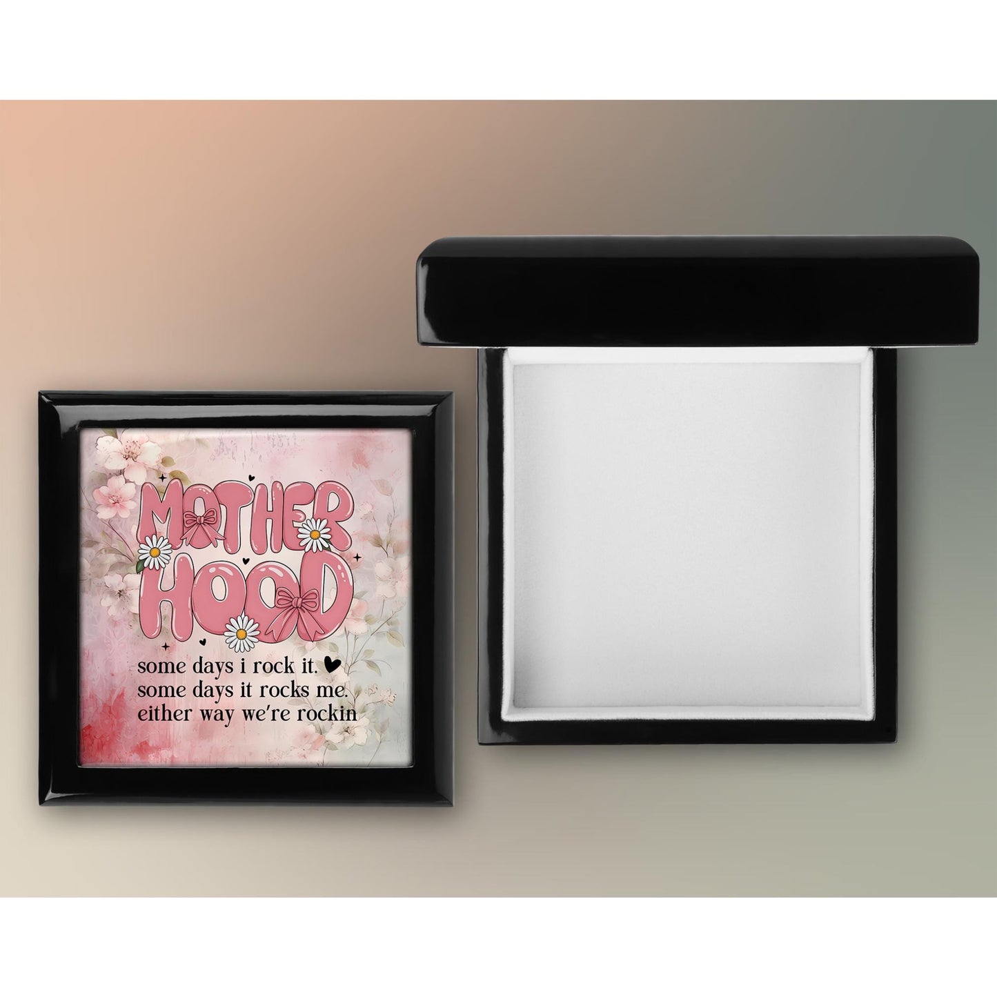 Mother Hood Custom Memory Organizer, Cherished Keepsake Box for Special Moments, Jewelry Box, Great Mother's Day Gift, Ceramic Tile Option