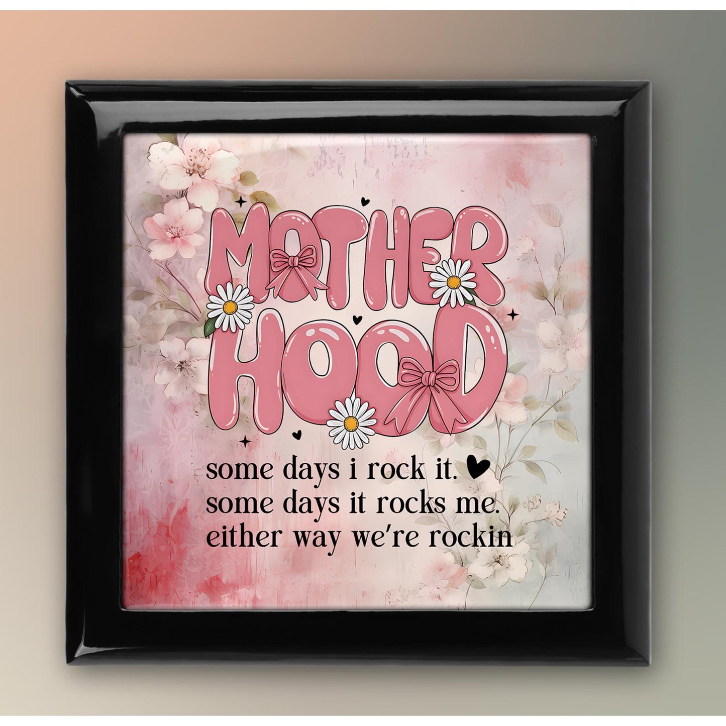 Mother Hood Custom Memory Organizer, Cherished Keepsake Box for Special Moments, Jewelry Box, Great Mother's Day Gift, Ceramic Tile Option