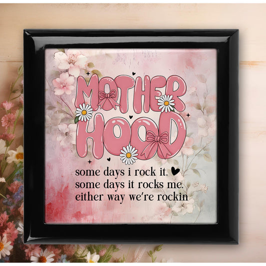 Mother Hood Custom Memory Organizer, Cherished Keepsake Box for Special Moments, Jewelry Box, Great Mother's Day Gift, Ceramic Tile Option