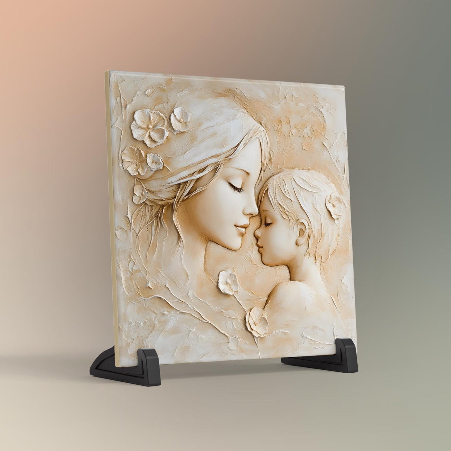 Mother's Day Keepsake Box, Elegant Ceramic Art Tile Memory Box, Ideal Gift for Her, Mother and Child, Ceramic Tile Option