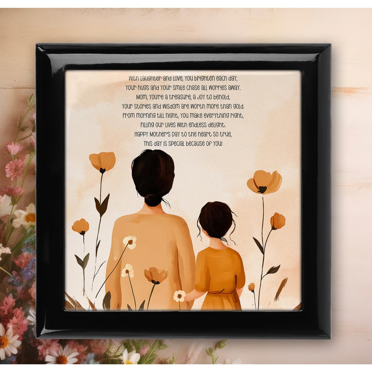 Custom Mom Gift, Cherished Keepsake Box for Special Moments, Jewelry Box, Great Mother's Day Gift, Ceramic Tile Option