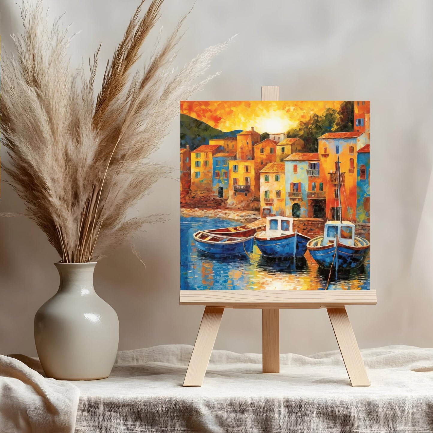 Waterfront Sailing Ceramic Tile Art, Charming Sailboat Design for Coastal Wall Art, Nautical Home Decor