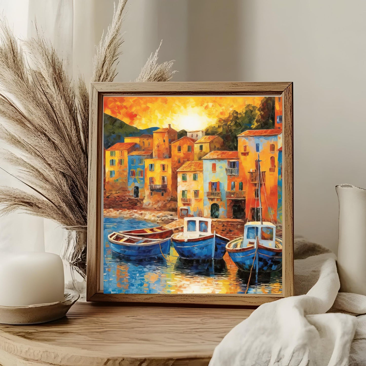 Waterfront Sailing Ceramic Tile Art, Charming Sailboat Design for Coastal Wall Art, Nautical Home Decor