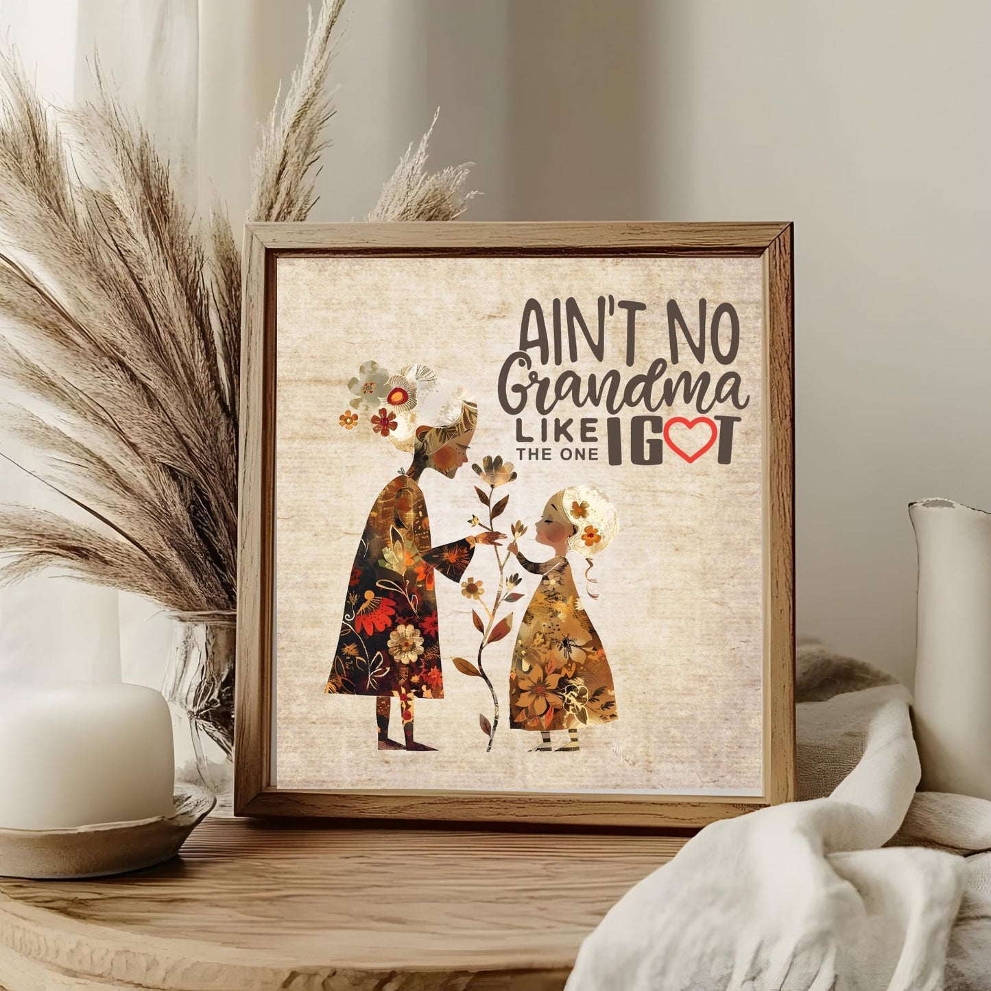 Favorite Grandma Tile Art, Boho Chic Grandma Decoration, Heartfelt Gift for Nana, Handcrafted Ceramic Keepsake