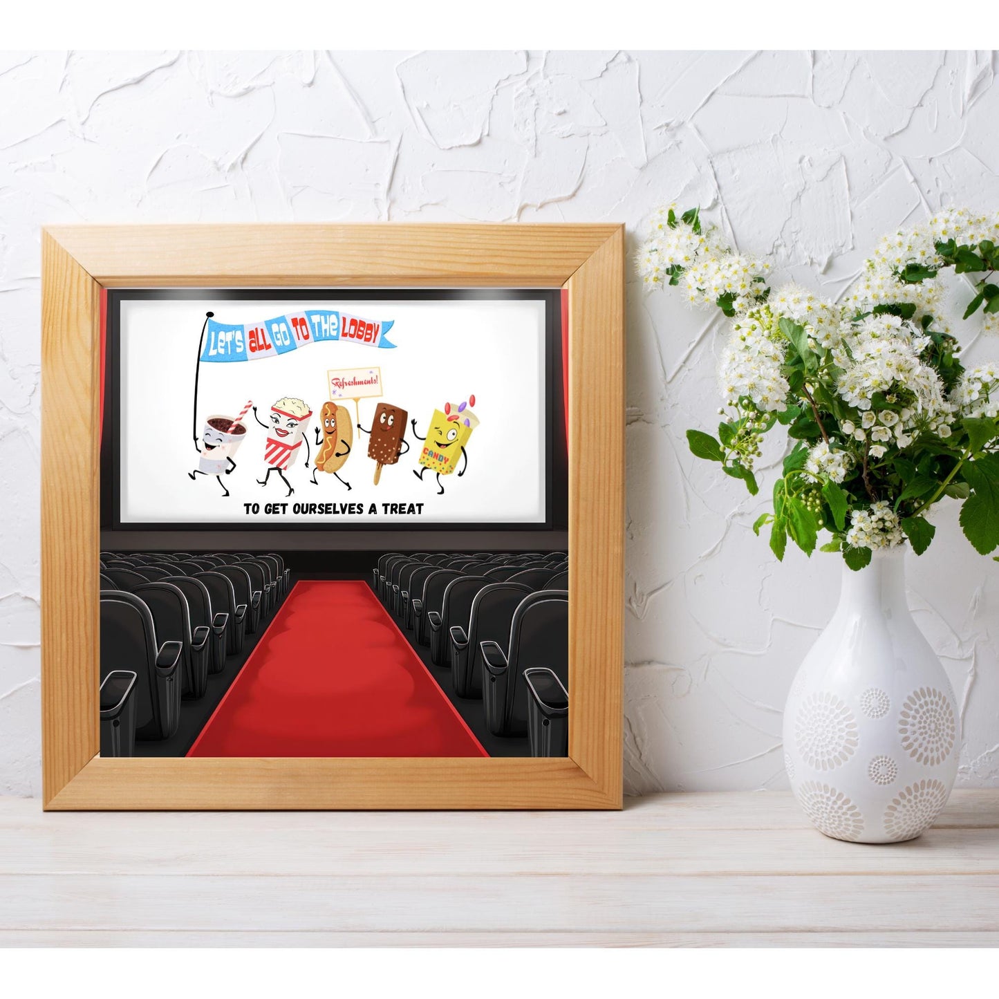 Retro Movie Snack Ceramic Tile Art - Theater Room Art - Family Room Decor - Trendy Kitchen Art -  Tile Ceramic Art  - Movie Lovers Wall Art