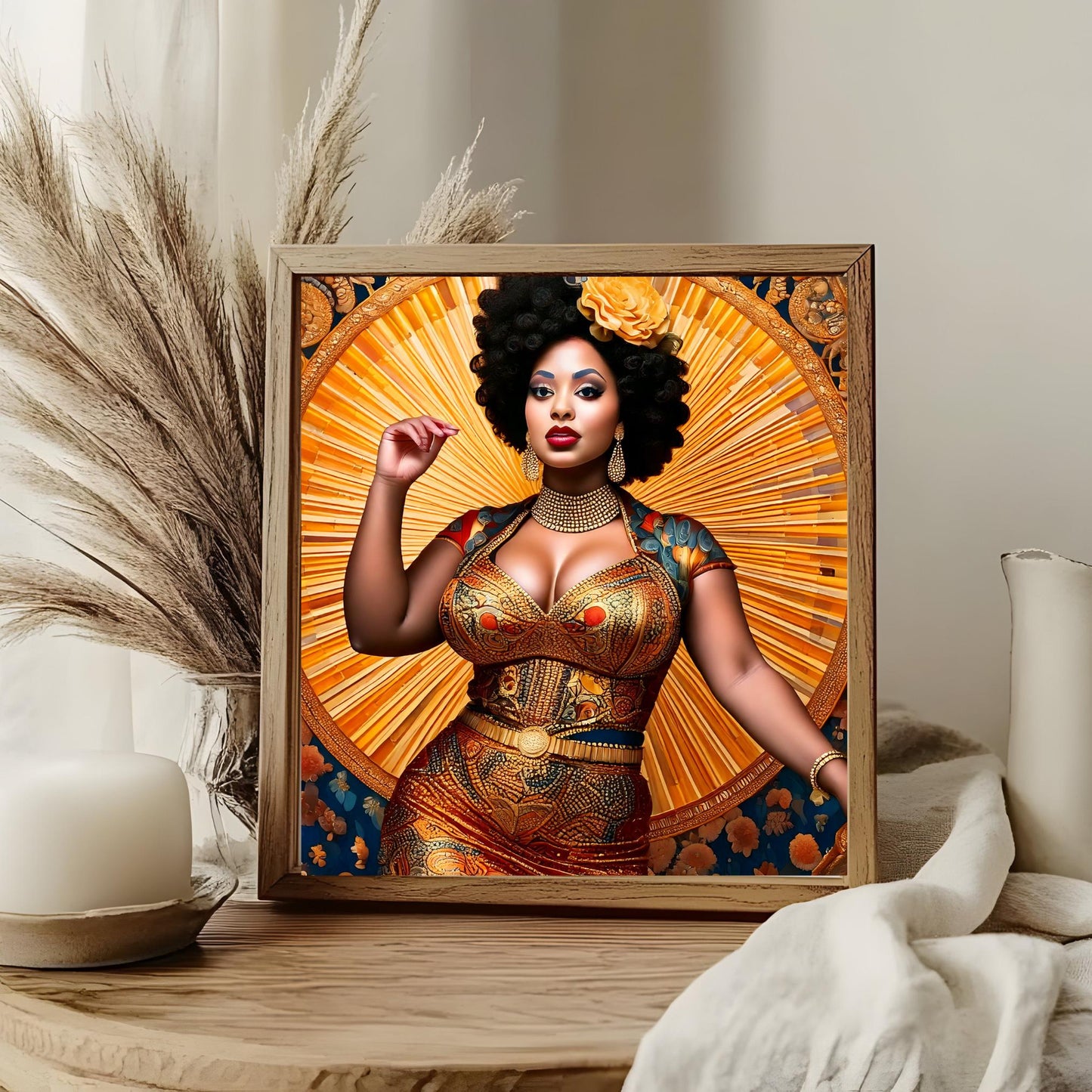 Quirky Lady Singer Ceramic Tile Art, Sultry Singer Black Woman Art, Trendy Wall Art Black Girl Art, African American Kitchen Decor