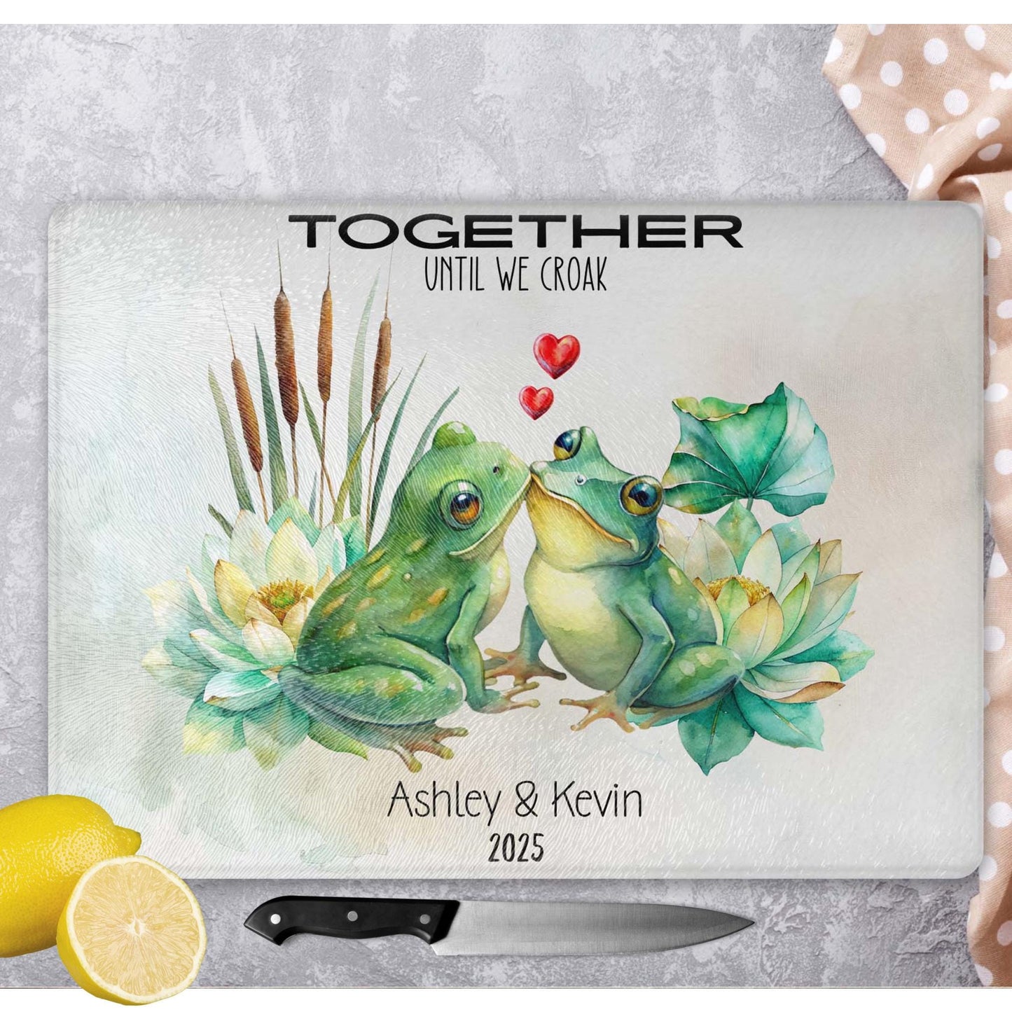 Unique Personalized Wedding Keepsake Cutting Board - Anniversary Gift - Mr and Mrs - Together Forever - Just Married - Gift for Her