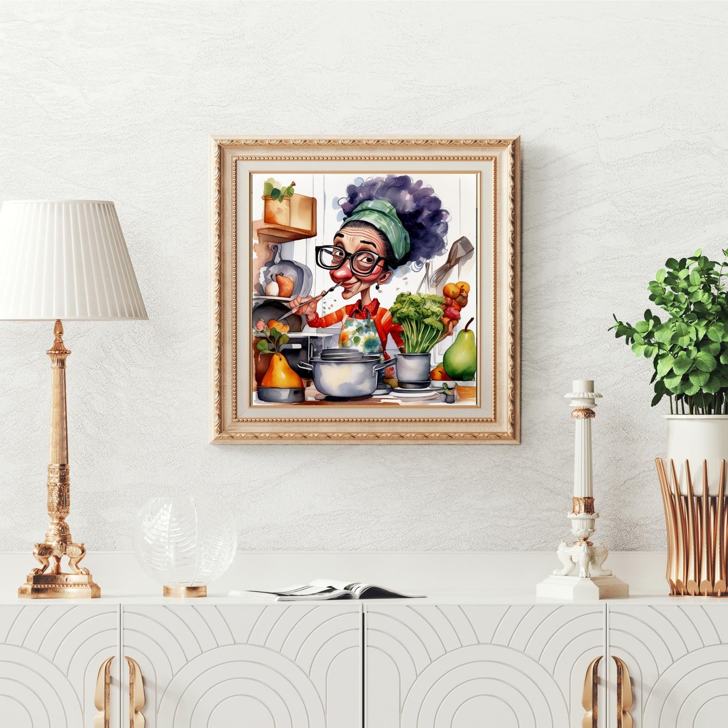 Quirky Cook Ceramic Tile Art, Funny Grandma Kitchen Decor, Stylish Trivet Option, Gift for Mom Home Chef