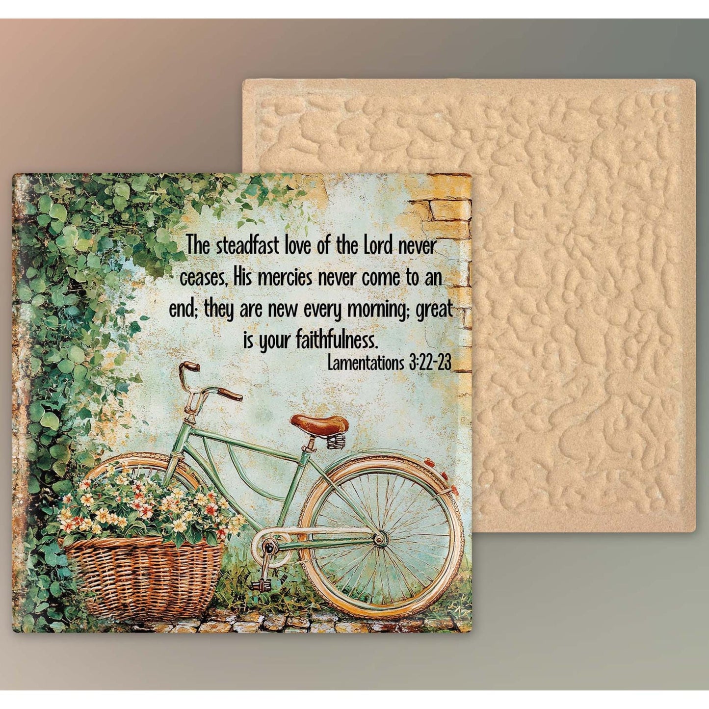 Ceramic Art Print, Wildflower Art, Lamentations 3, Steadfast Love Of Lord, Scripture Wall Art, Custom Plaque, Nature Art
