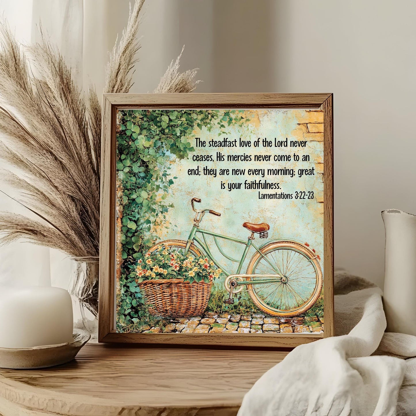 Ceramic Art Print, Wildflower Art, Lamentations 3, Steadfast Love Of Lord, Scripture Wall Art, Custom Plaque, Nature Art