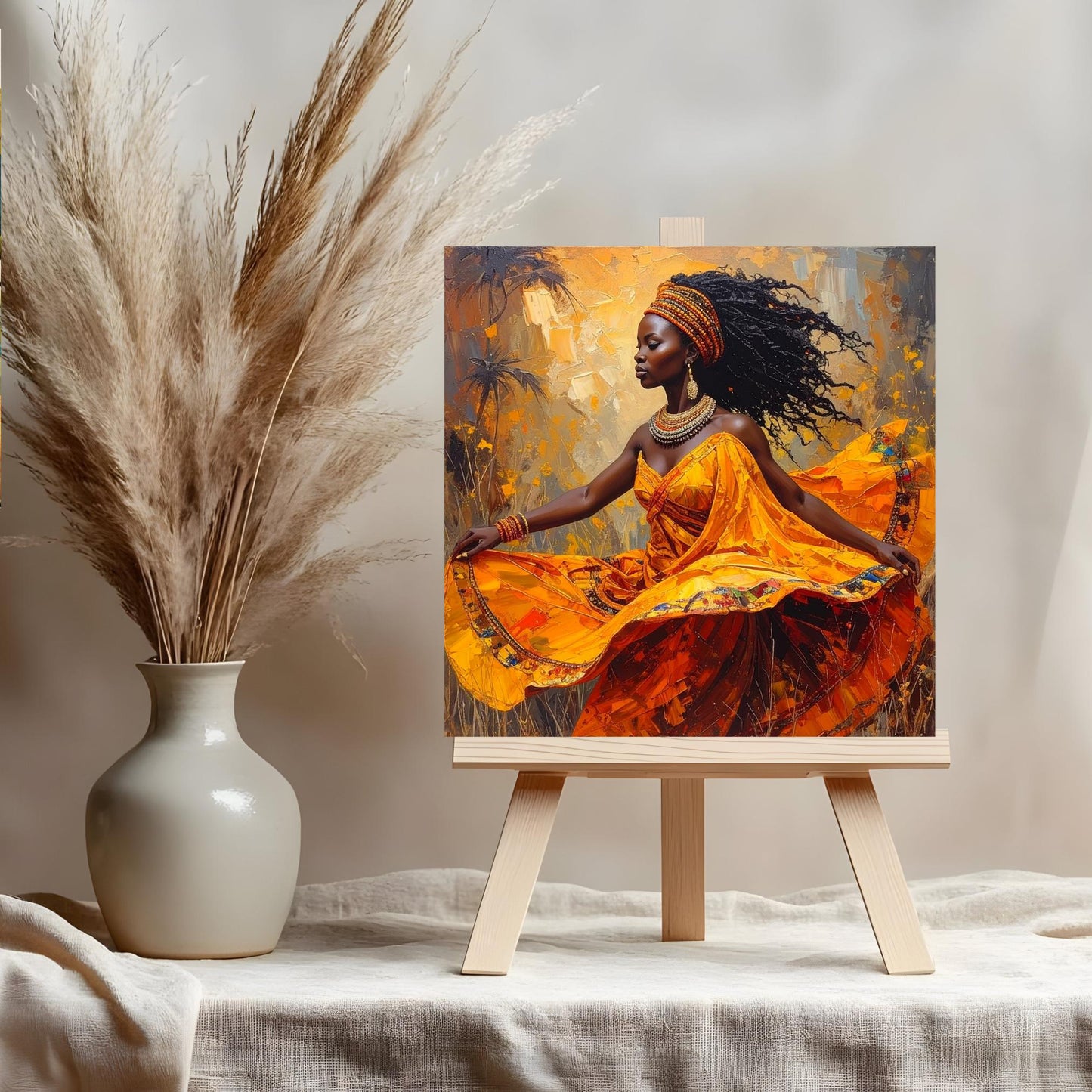 Black Woman with Flowers Ceramic Tile,  Trendy Wall Art Black Girl Art, Black Woman Wall Art, Black Girl Poster Art, African American Art