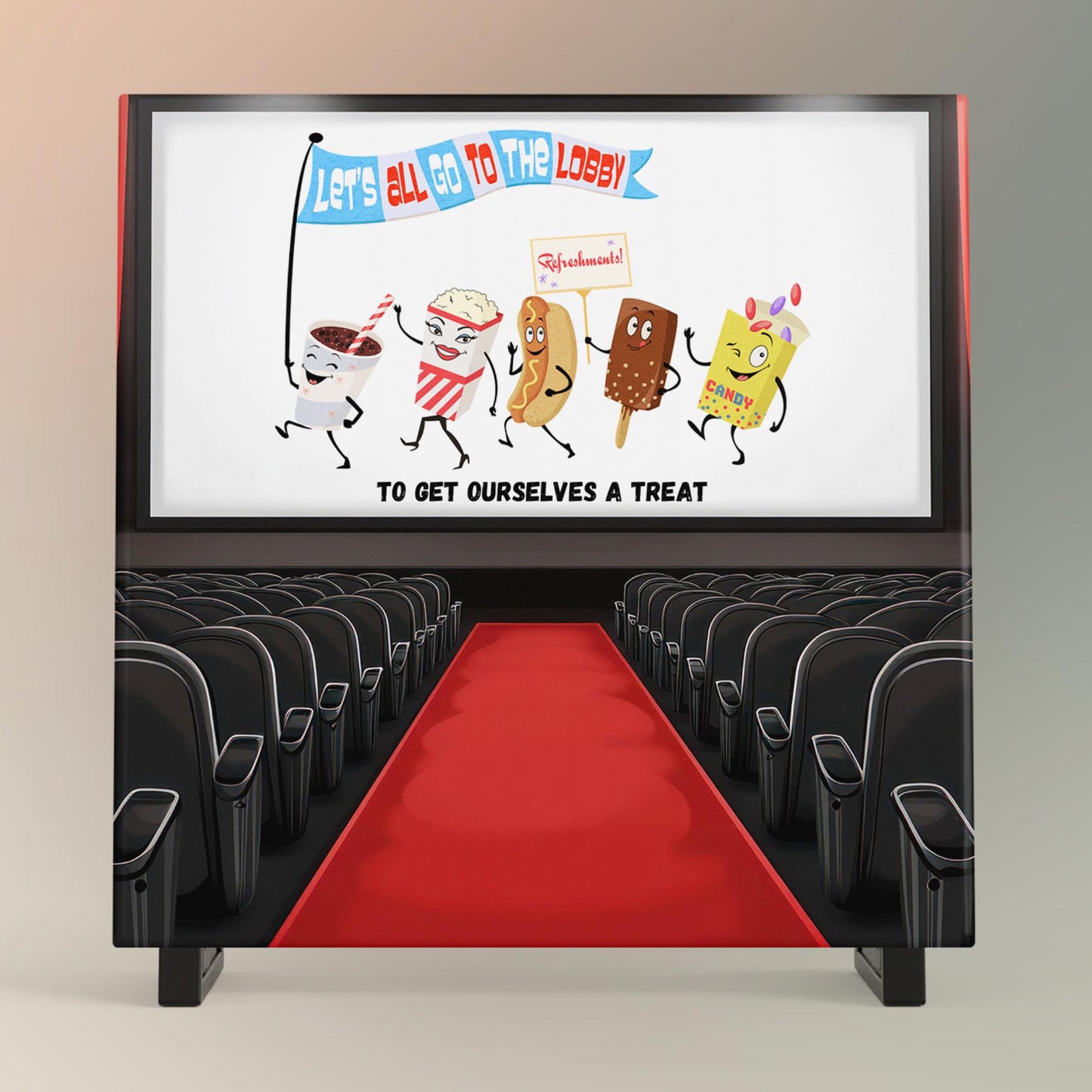 Retro Movie Snack Ceramic Tile Art - Theater Room Art - Family Room Decor - Trendy Kitchen Art -  Tile Ceramic Art  - Movie Lovers Wall Art