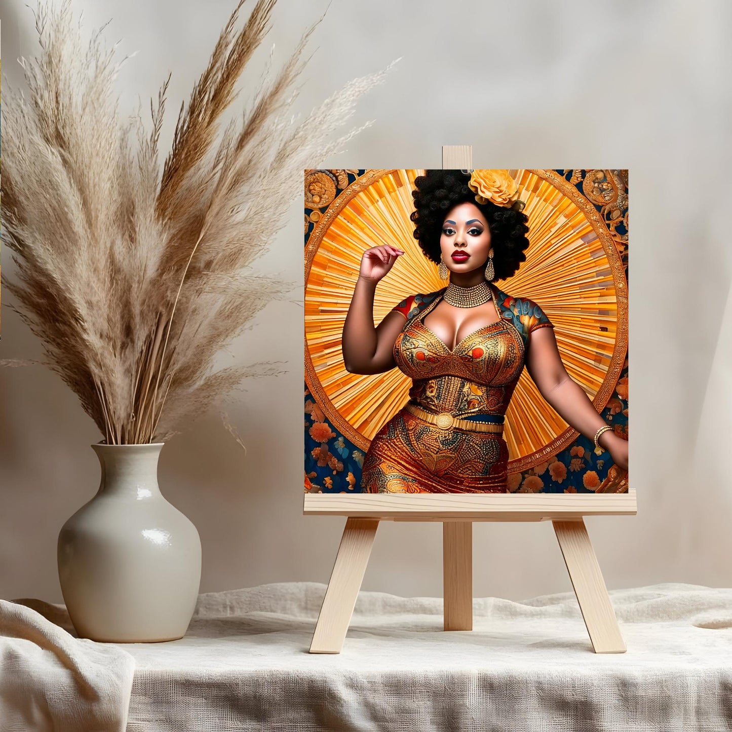 Quirky Lady Singer Ceramic Tile Art, Sultry Singer Black Woman Art, Trendy Wall Art Black Girl Art, African American Kitchen Decor