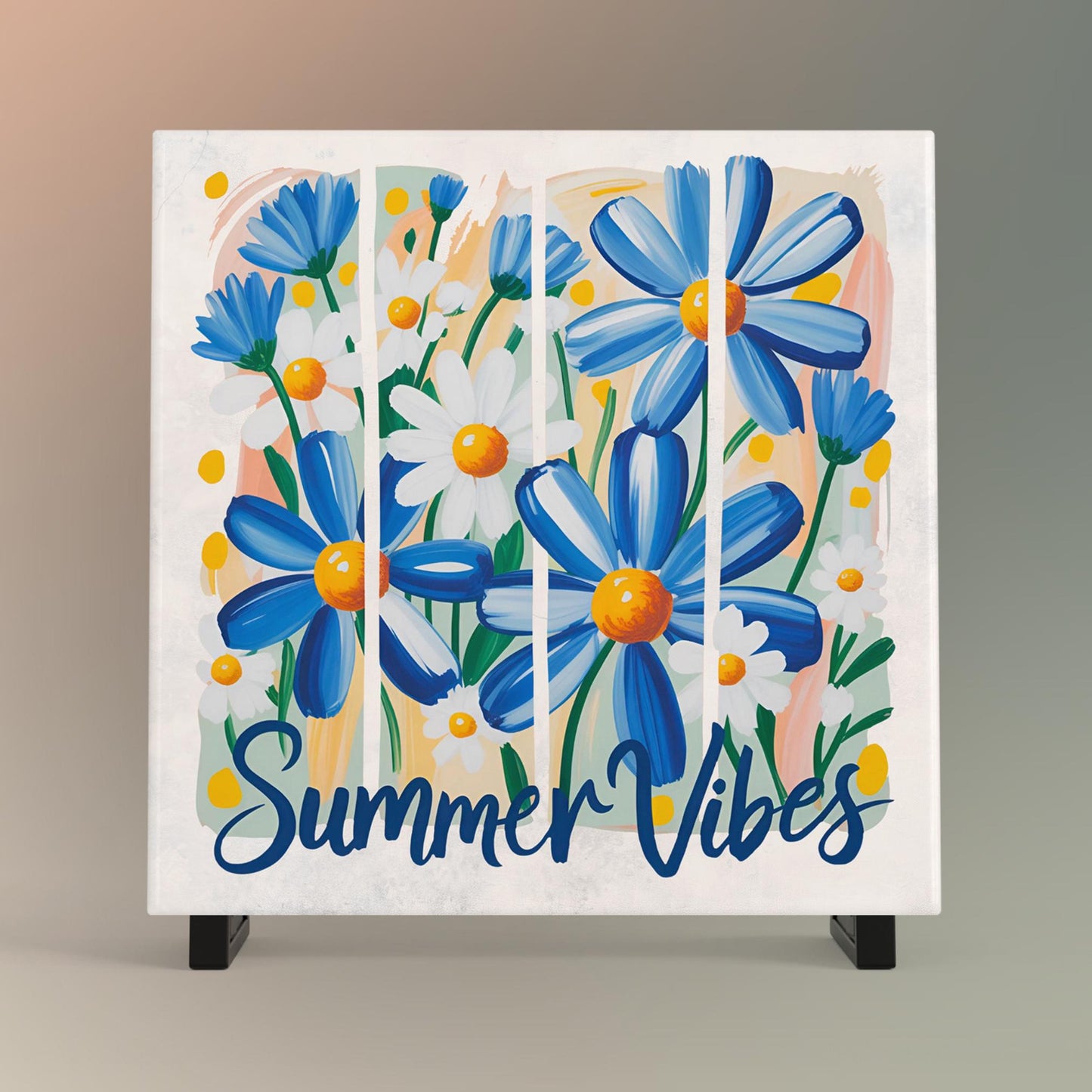 Summer Vibes Ceramic Wall Art, Stunning Floral Art Print to Enhance Your Decor, Ideal Gift for Nature Enthusiasts