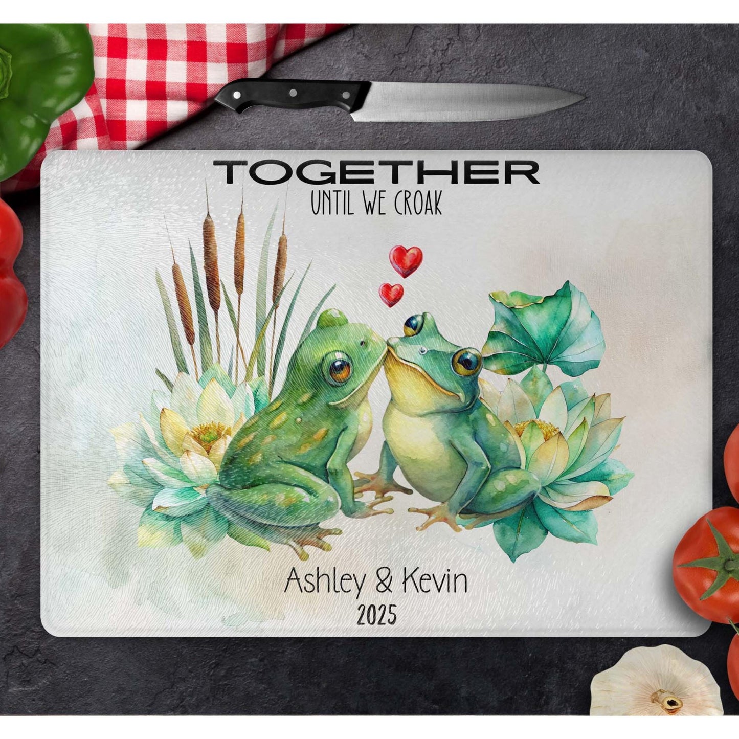 Unique Personalized Wedding Keepsake Cutting Board - Anniversary Gift - Mr and Mrs - Together Forever - Just Married - Gift for Her