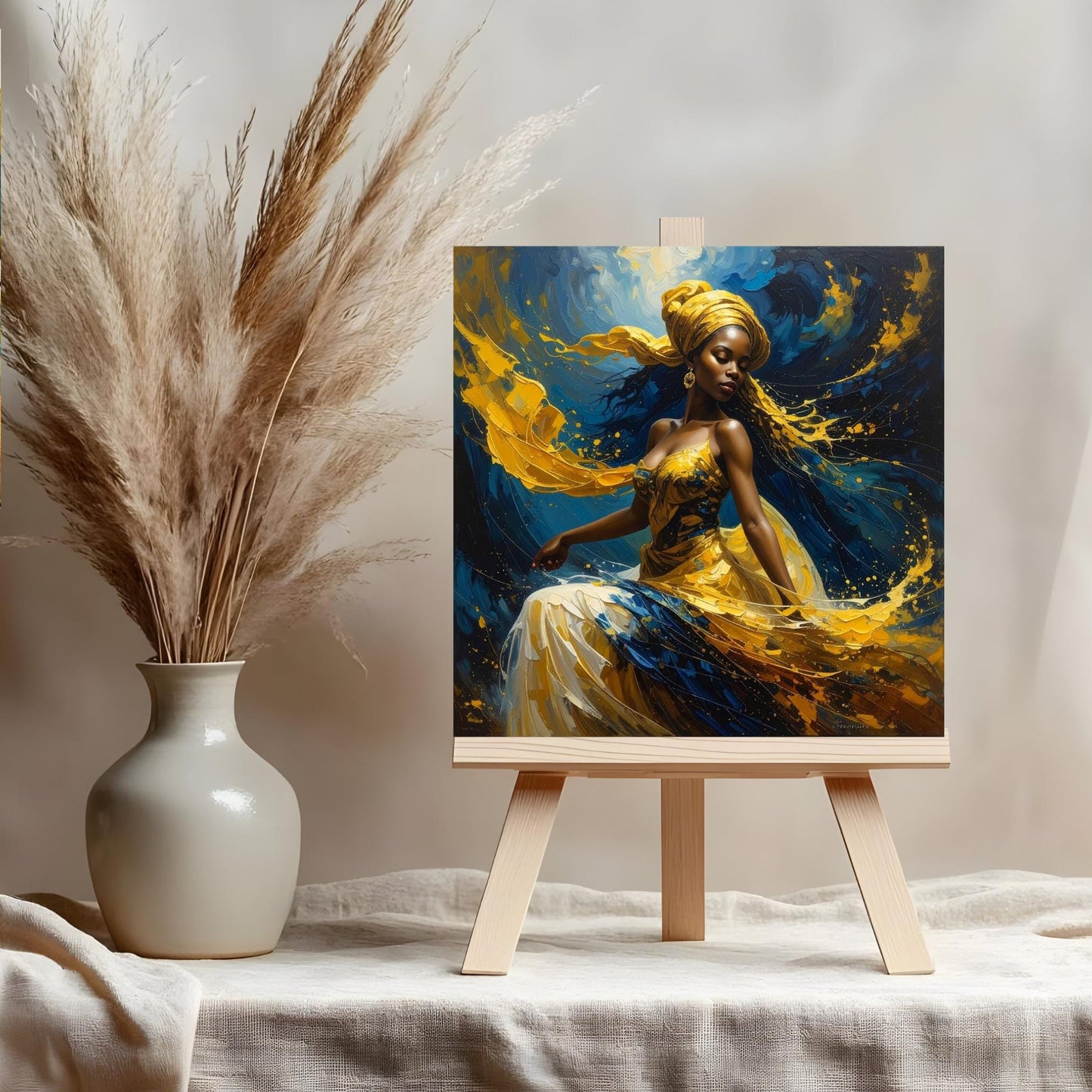 Black Woman Art Ceramic Tile - Trendy African Art - Black Wall Art -Boho Print - African American Woman -  Ceramic Plaque