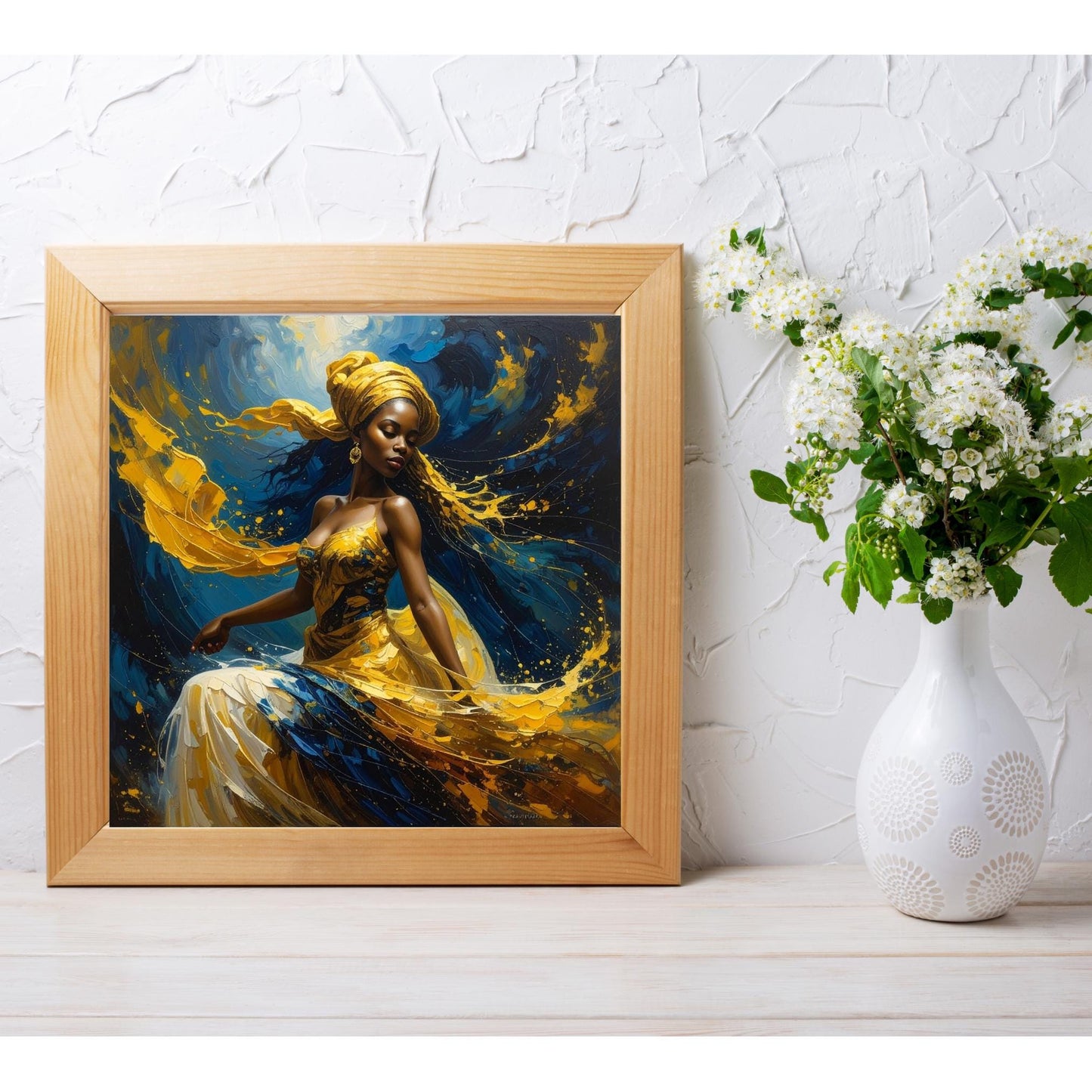 Black Woman Art Ceramic Tile - Trendy African Art - Black Wall Art -Boho Print - African American Woman -  Ceramic Plaque
