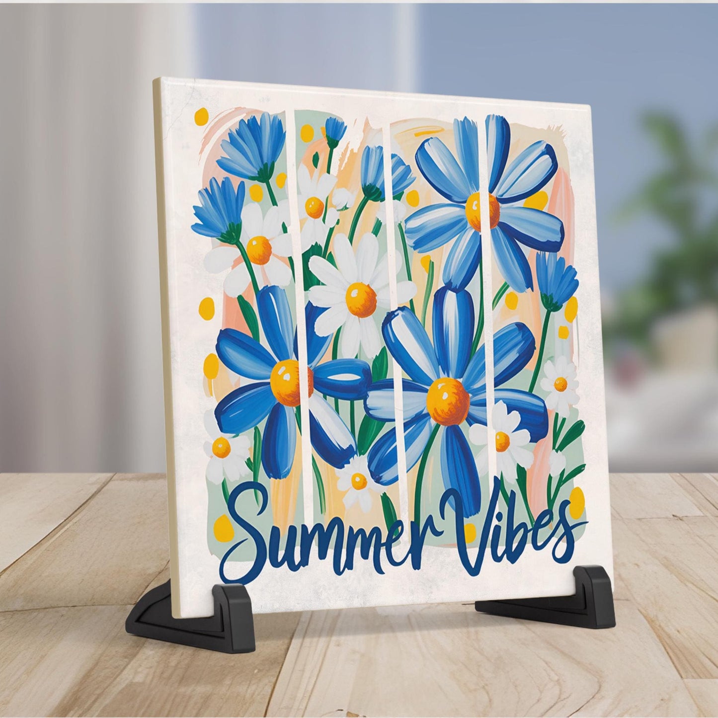 Summer Vibes Ceramic Wall Art, Stunning Floral Art Print to Enhance Your Decor, Ideal Gift for Nature Enthusiasts