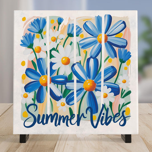 Summer Vibes Ceramic Wall Art, Stunning Floral Art Print to Enhance Your Decor, Ideal Gift for Nature Enthusiasts
