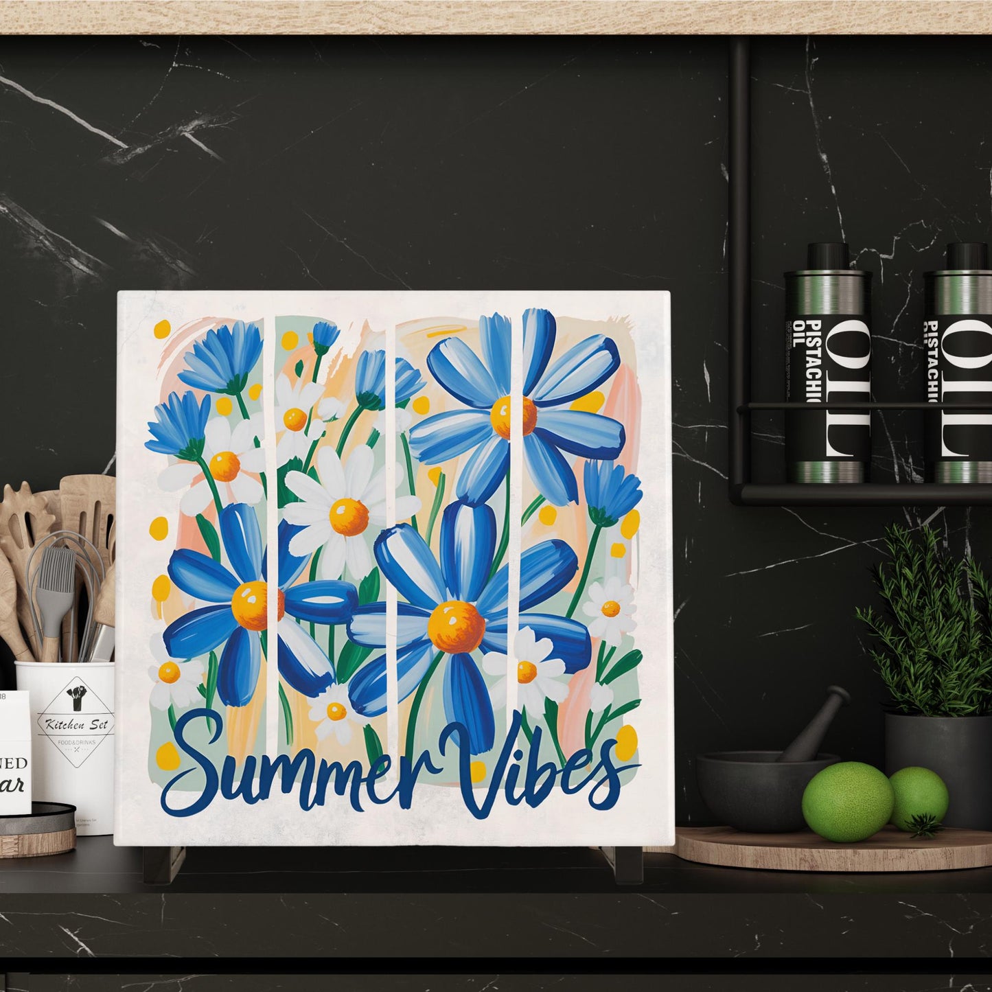 Summer Vibes Ceramic Wall Art, Stunning Floral Art Print to Enhance Your Decor, Ideal Gift for Nature Enthusiasts