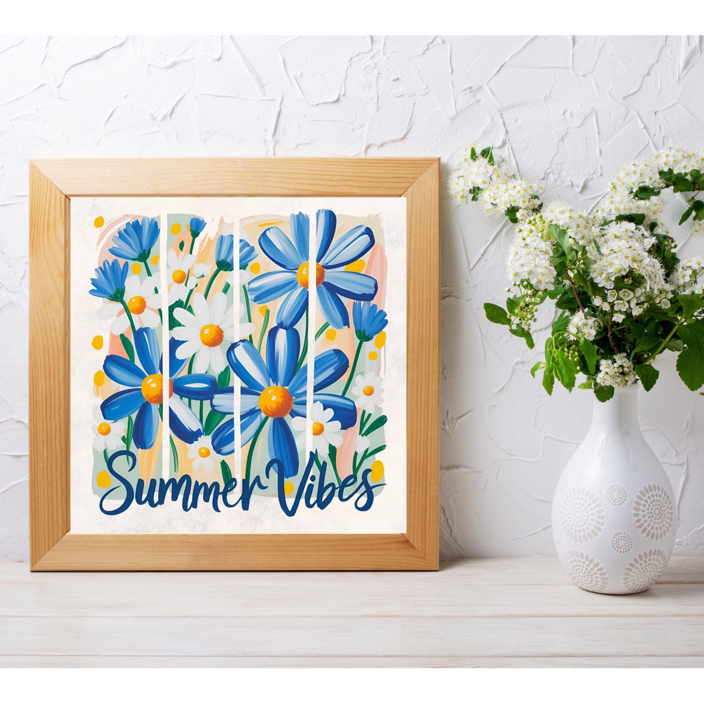 Summer Vibes Ceramic Wall Art, Stunning Floral Art Print to Enhance Your Decor, Ideal Gift for Nature Enthusiasts